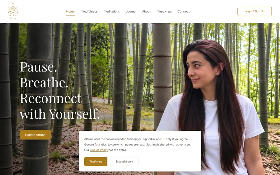 Attune by Kripa homepage