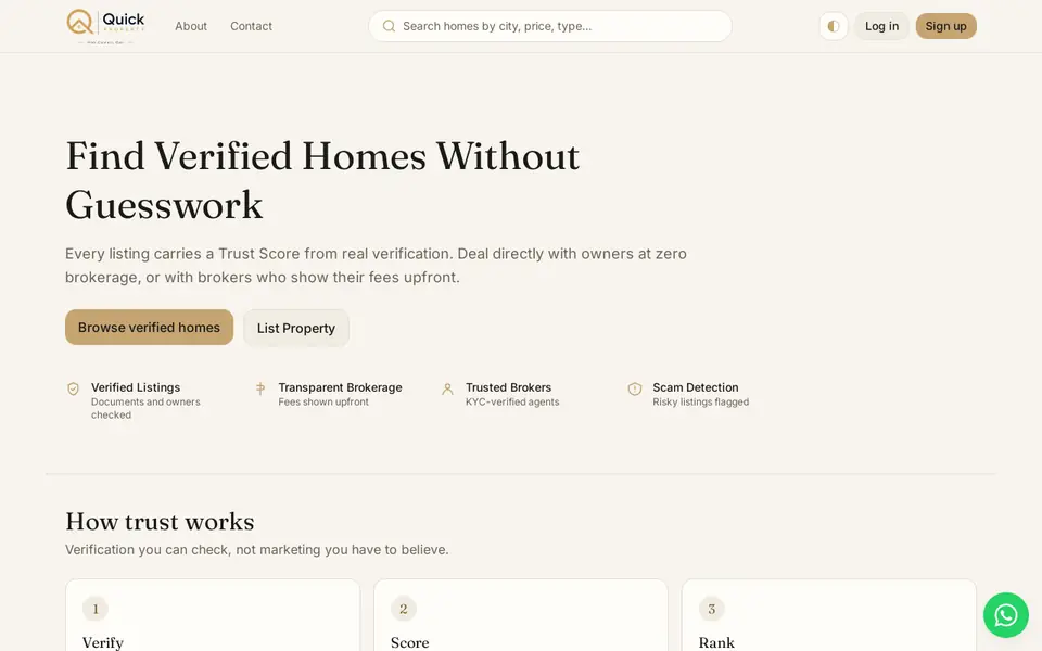QuickProperty homepage